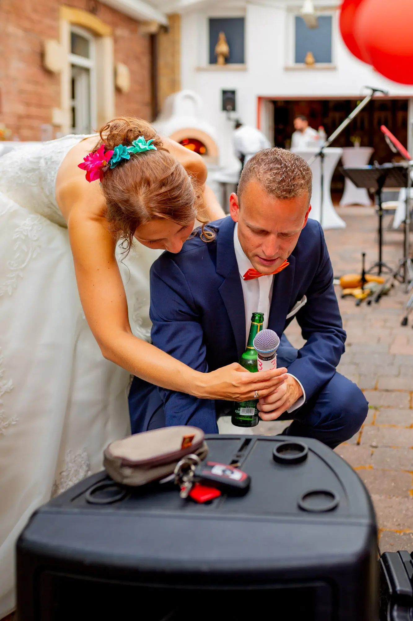 Jennifer und Gregor beim Brautpaarshooting in der Deidesheimer Altstadt