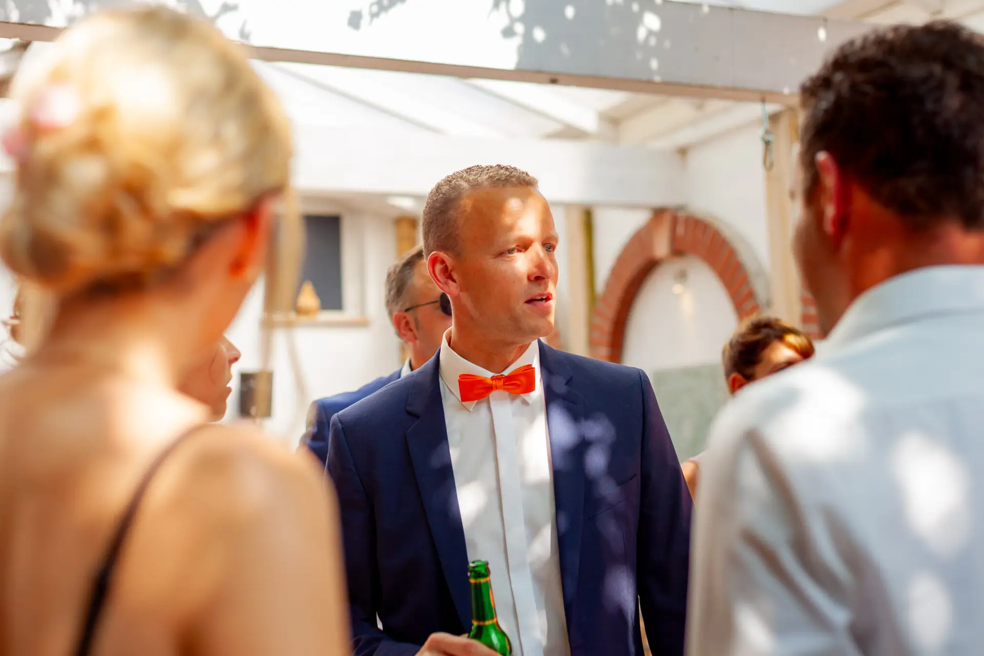 Hochzeitsempfang der Rebe Deidesheim – Brautpaar Jennifer und Gregor mit Gästen