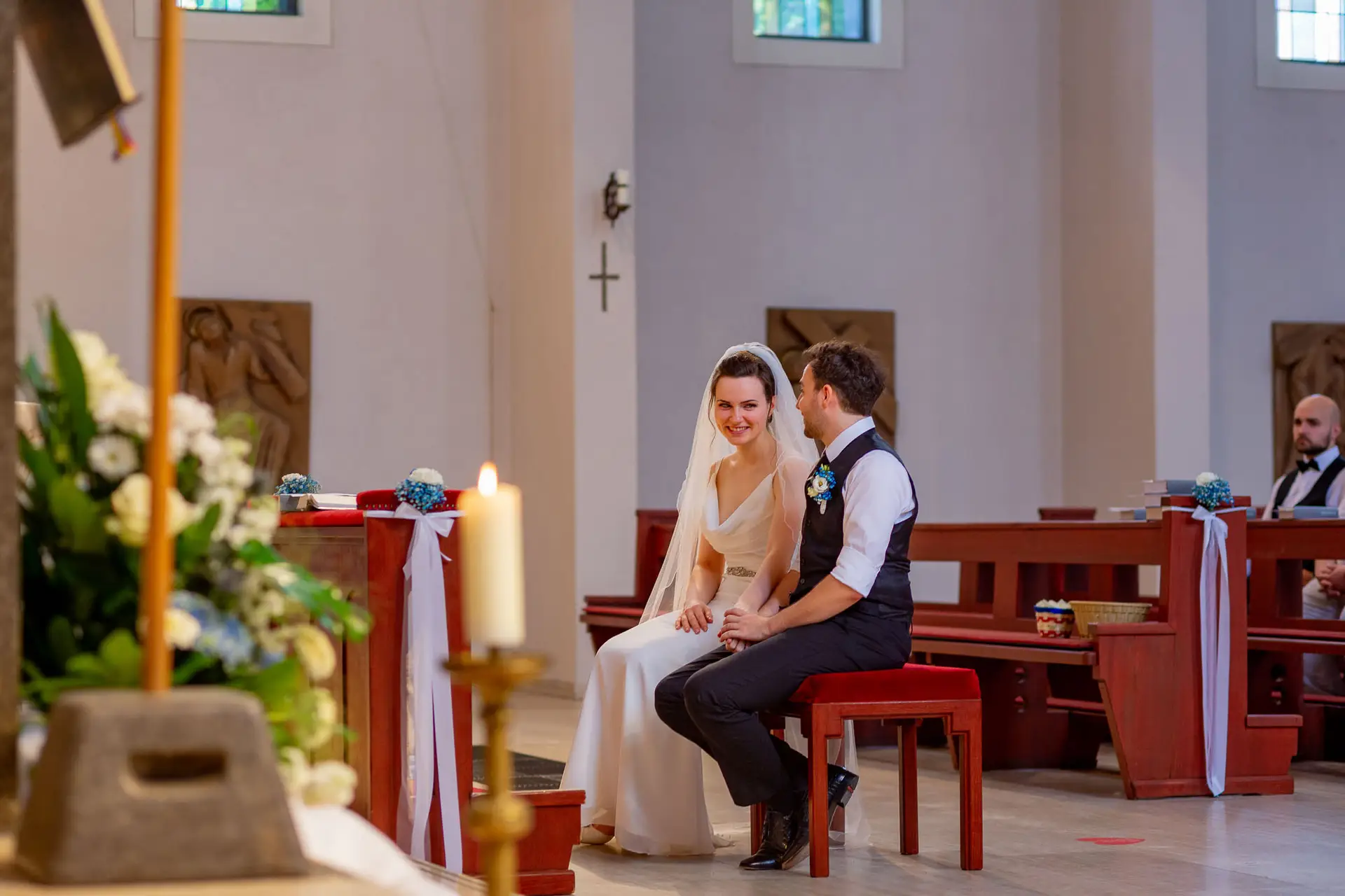 Überblick der Trauzeremonie in der St. Nikolaus Kirche Mannheim-Neckarstadt